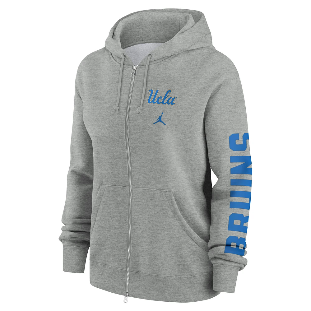 Women's Nike Heather Gray UCLA Bruins Phoenix Full-Zip Hoodie