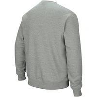 Men's Colosseum Heather Gray UConn Huskies Arch & Logo Crew Neck Sweatshirt