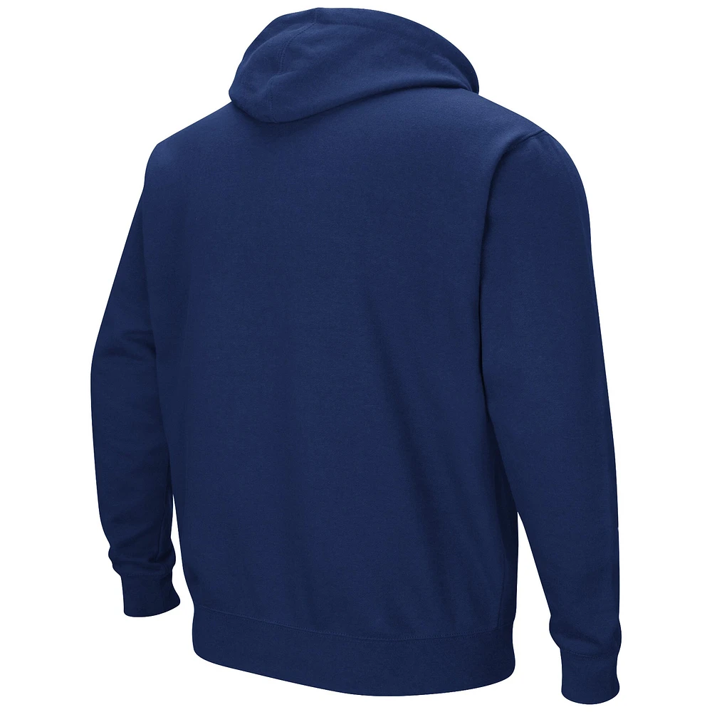 Men's Colosseum Navy UConn Huskies Arch & Logo 3.0 Pullover Hoodie