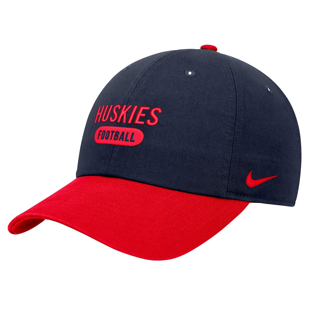 Casquette ajustable Nike UConn Huskies Colorblock Club bleu marine pour homme