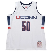 Men's UConn Huskies Emeka Okafor Mitchell & Ness White 2001/02 Swingman Replica Jersey