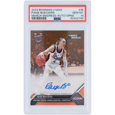 Paige Bueckers UConn Huskies Autographié 2023 Bowman U Now Orange #3E #2/5 PSA Authentifié 10 Carte