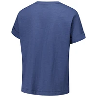T-shirt à revers roulé bleu marine des Huskies de l'UConn pour femmes