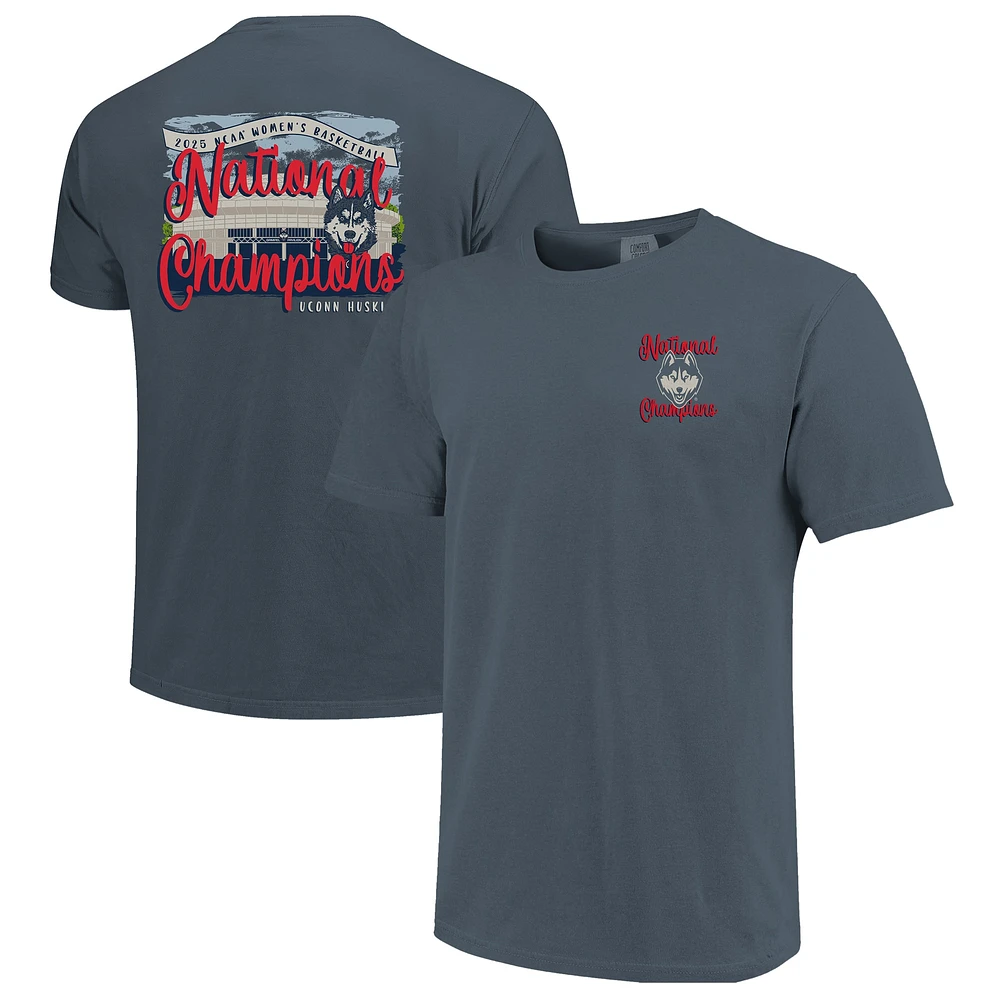 Women's Navy UConn Huskies 2025 NCAA Basketball National Champions Comfort Colors T-Shirt