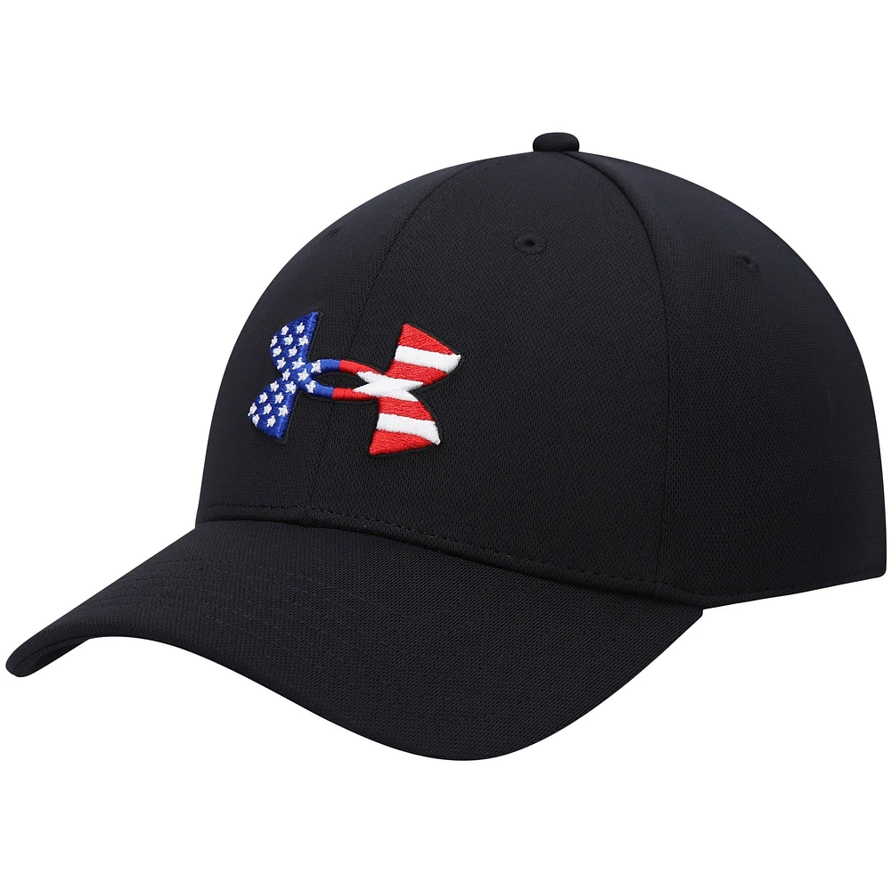 Men's Under Armour Black Freedom Blitzing Logo Flex Hat