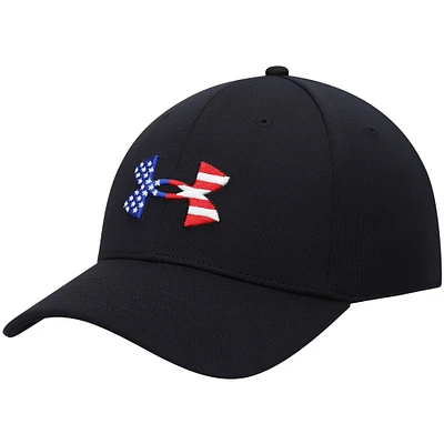 Men's Under Armour Black Freedom Blitzing Logo Flex Hat