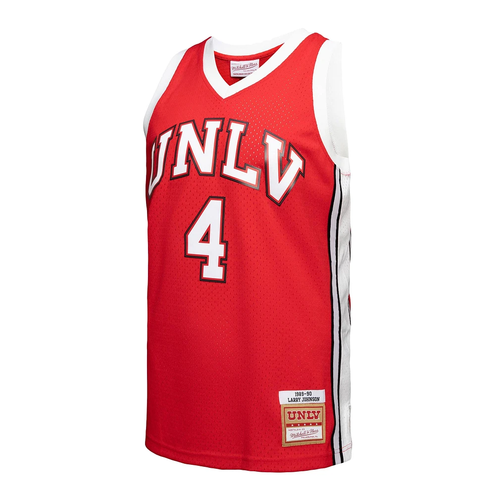 Maillot de joueur Swingman Mitchell & Ness Larry Johnson rouge UNLV Rebels 1989/90 pour homme