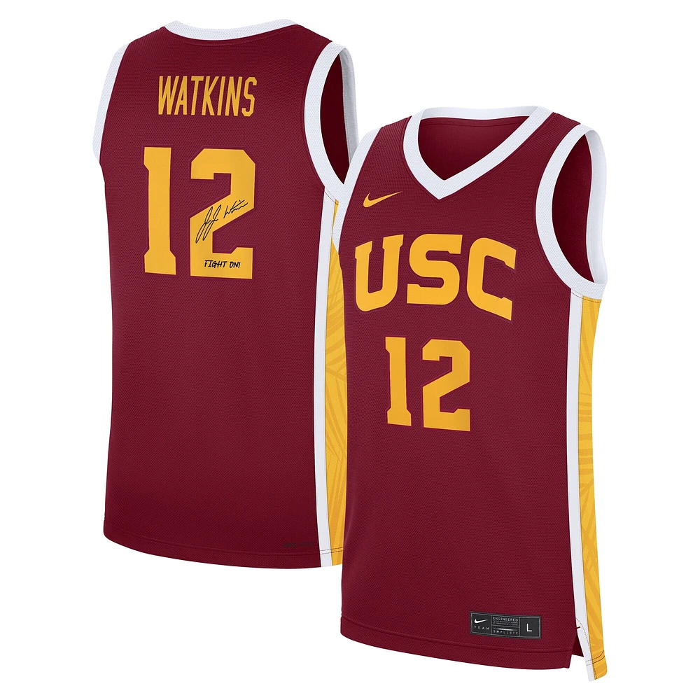 Maillot réplique Nike Cardinal autographié par JuJu Watkins USC Trojans avec l'inscription « Fight On ! »