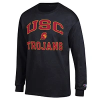 Men's Champion Black USC Trojans High Motor Long Sleeve T-Shirt