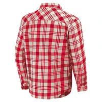 Men's Darius Rucker Collection by Fanatics Cardinal/Natural USC Trojans Plaid Flannel Long Sleeve Button-Up Shirt