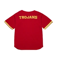 Men's Mitchell & Ness Cardinal USC Trojans Game Time Mesh Button Front Top