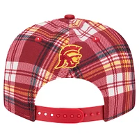 Men's New Era Crimson USC Trojans Plaid 9FIFTY Snapback Hat