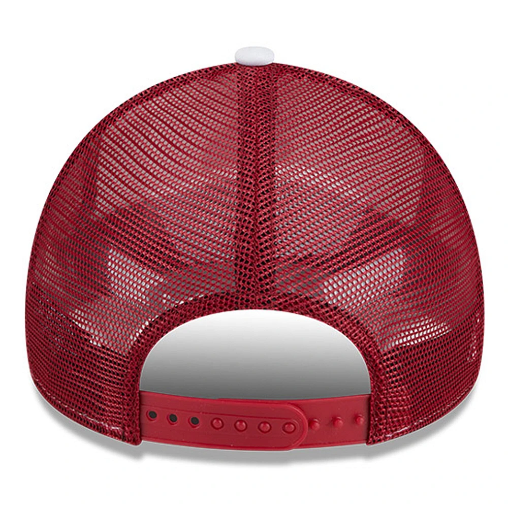 Men's New Era White/Cardinal USC Trojans Court Sport Foam A-Frame 9FORTY Adjustable Trucker Hat