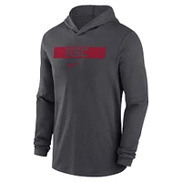 Men's Nike Anthracite USC Trojans 2024 Sideline Hoodie Performance Long Sleeve T-Shirt