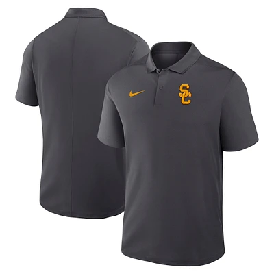 Polo Nike Anthracite USC Trojans Primetime Victory pour homme avec logo principal