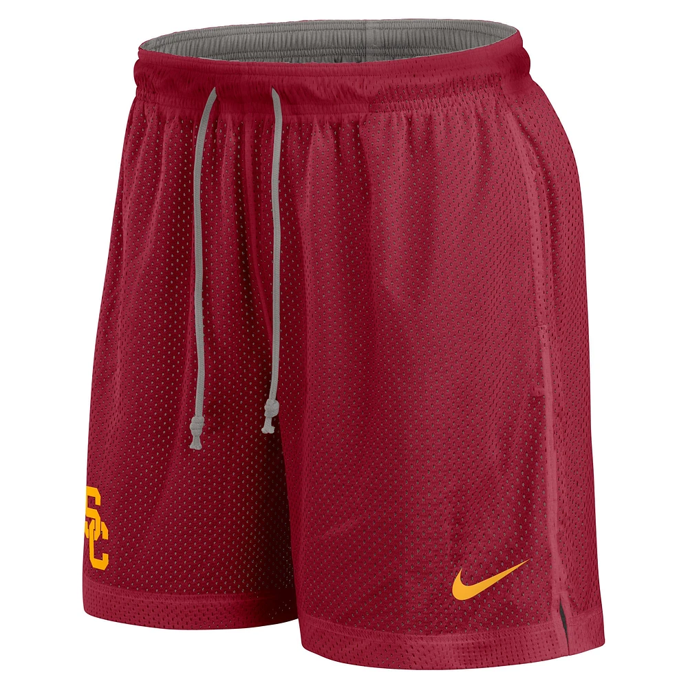 Short réversible Nike Cardinal/Heather Grey pour homme USC Trojans Player
