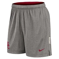 Short réversible Nike Cardinal/Heather Grey pour homme USC Trojans Player