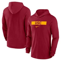 Men's Nike Cardinal USC Trojans 2024 Sideline Hoodie Performance Long Sleeve T-Shirt