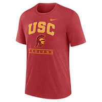 Men's Nike Cardinal USC Trojans Arch Over Logo Tri-Blend T-Shirt