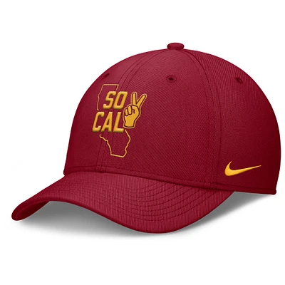 Casquette Nike Cardinal USC Trojans Local Swoosh Flex pour homme