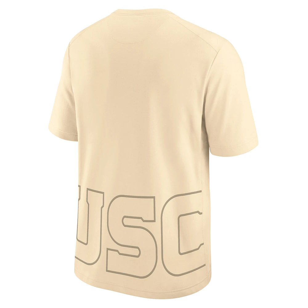 Men's Nike Cream USC Trojans Primary Statement Two-Hit Performance T-Shirt