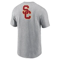 Men's Nike Heather Gray USC Trojans Campus 2-Hit Primary Mascot T-Shirt