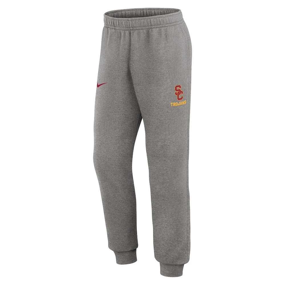 Pantalon de jogging en polaire Nike USC Trojans Primetime Club gris chiné pour homme