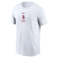 T-shirt Nike blanc USC Trojans 2024 pour homme, vêtement de performance basketball sur le terrain