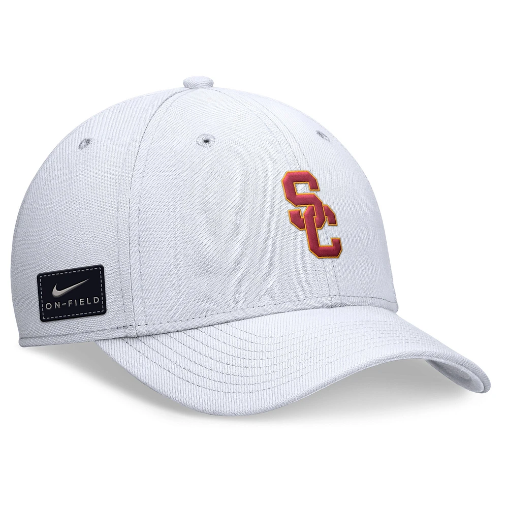 Men's Nike White USC Trojans 2024 On-Field Swoosh Flex Hat