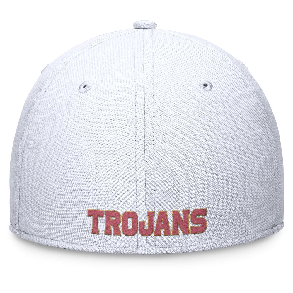 Men's Nike White USC Trojans 2024 On-Field Swoosh Flex Hat