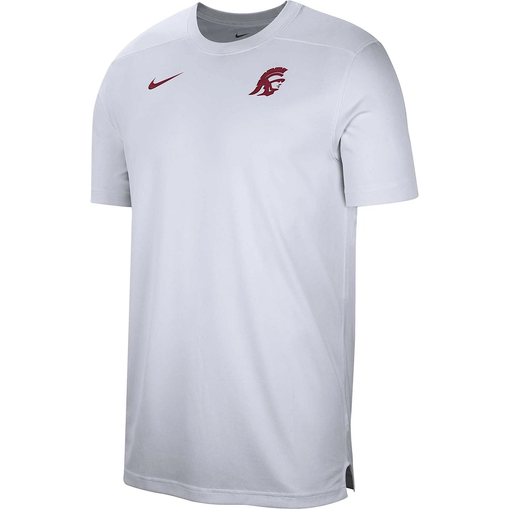 Men's Nike  White USC Trojans Sideline Coaches Performance Top