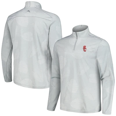 Veste à demi-zip Tommy Bahama grise USC Trojans Delray Frond IslandZone pour hommes