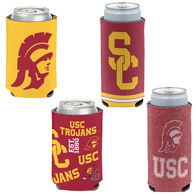 WinCraft USC Trojans 4-Pack 12oz. Ensemble refroidisseur de canettes et de canettes minces