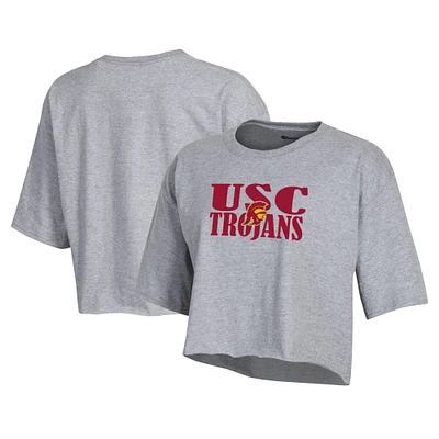 T-shirt court Champion USC Trojans Boyfriend pour femmes, gris