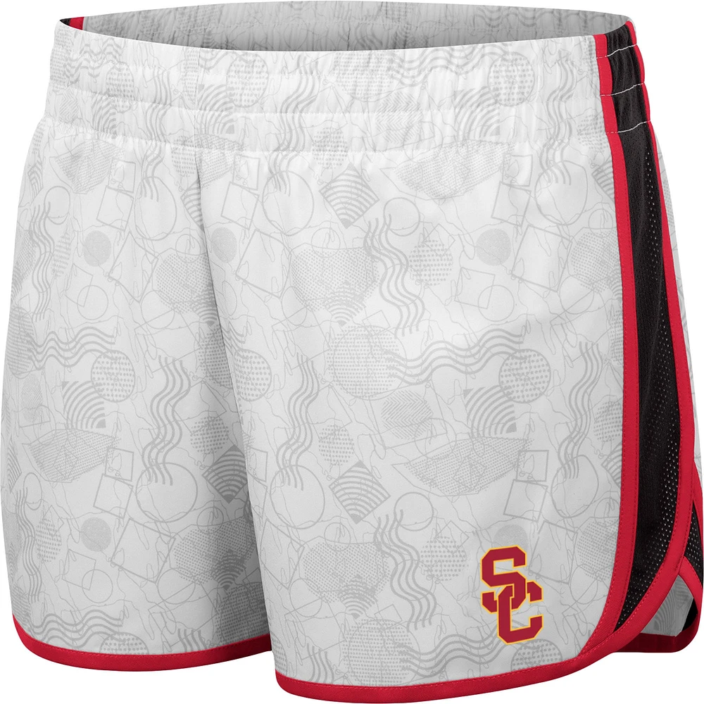 Women's Colosseum White USC Trojans The Plastics Geo Print Shorts