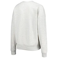 Women's Gameday Couture Heather Gray USC Trojans Chenille Patch Fleece Pullover Sweatshirt