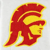 Women's Gameday Couture Heather Gray USC Trojans Chenille Patch Fleece Pullover Sweatshirt