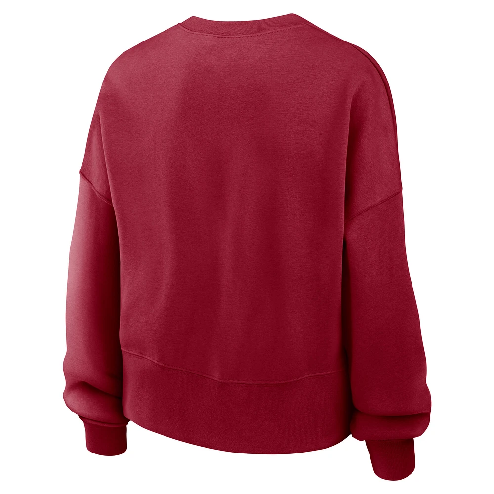 Women's Nike Cardinal USC Trojans Oversized Essential Pullover Sweatshirt
