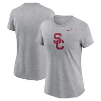 T-shirt Nike gris chiné avec logo Primetime USC Trojans pour femme