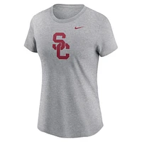 T-shirt Nike gris chiné avec logo Primetime USC Trojans pour femme