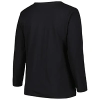 Women's Profile Black USC Trojans Plus Arch Over Logo Scoop Neck Long Sleeve T-Shirt