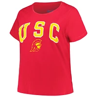Women's Profile Cardinal USC Trojans Plus Arch Over Logo Scoop Neck T-Shirt