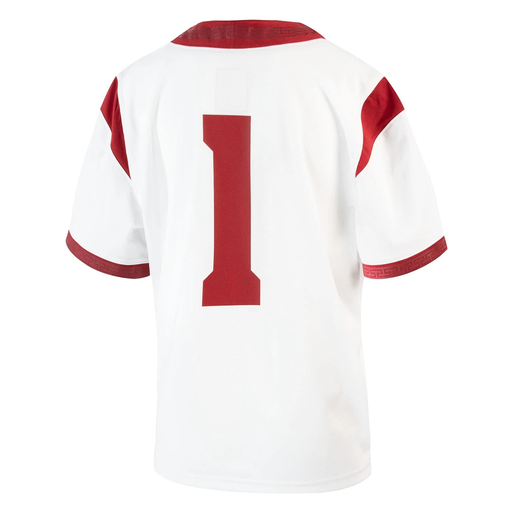 Youth Nike #1 White USC Trojans 1st Armored Division Old Ironsides Untouchable Football Jersey