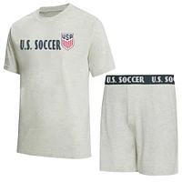 Men's Concepts Sport Ash USMNT Harbor T-Shirt and Shorts Set