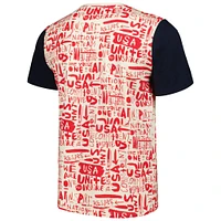 Men's Cream USMNT Allover Print Heavy Relaxed Fit T-Shirt