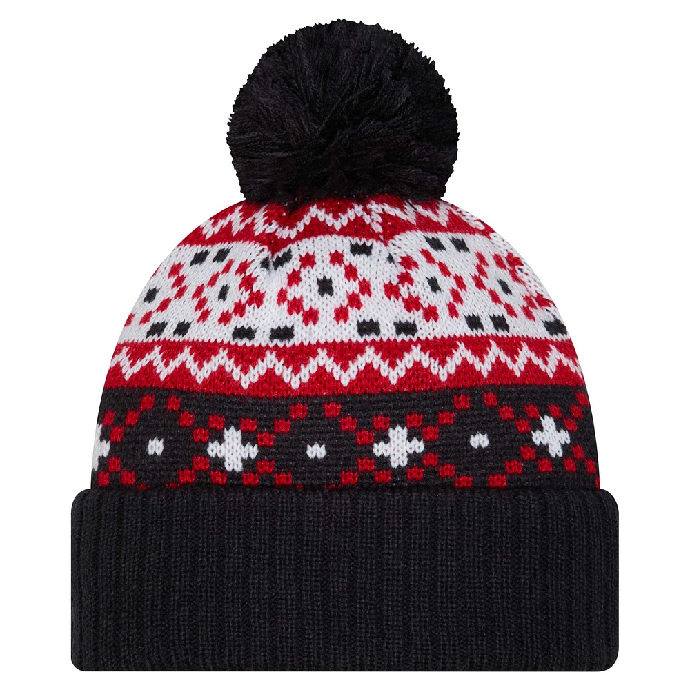 Men's New Era Navy USMNT Nostalgia Cuffed Knit Hat with Pom