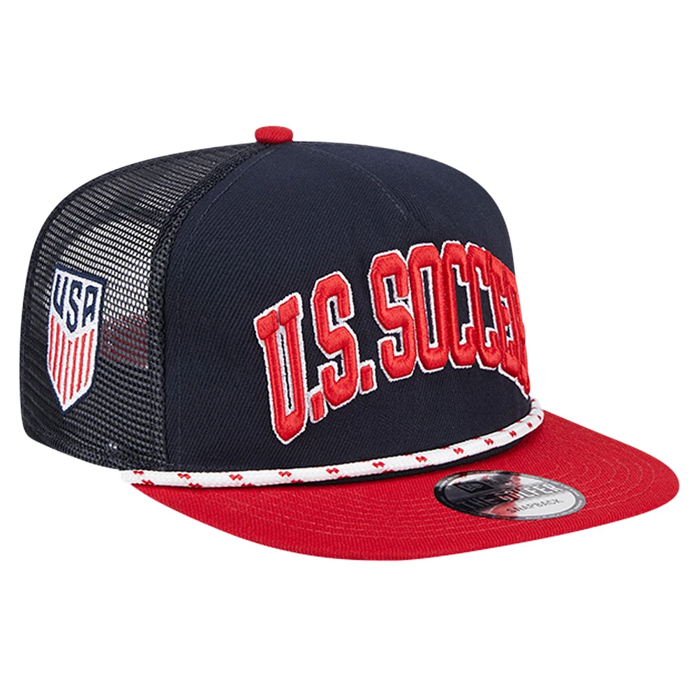 Men's New Era Navy USMNT Throwback Golfer Snapback Hat
