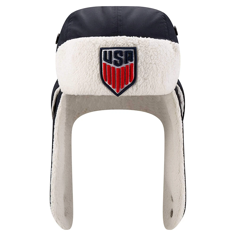 Men's New Era Navy USMNT Trapper Knit Hat