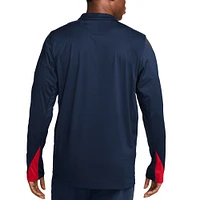 Men's Nike  Navy USMNT 2024 Strike Drill Performance Quarter-Zip Pullover Top