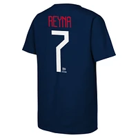 T-shirt avec nom et numéro USMNT de la marine Giovanni Reyna pour jeunes